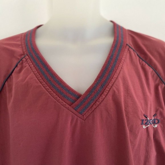 Vintage Izod Wind Breaker Golf V-neck Burgundy - Picture 6 of 12